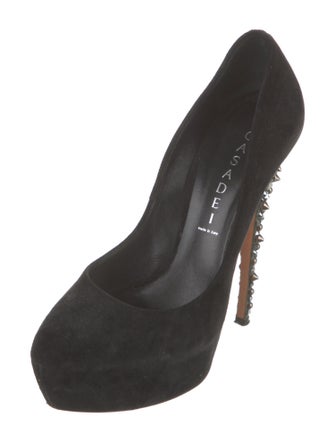 Casadei Suede Animal Print Pumps