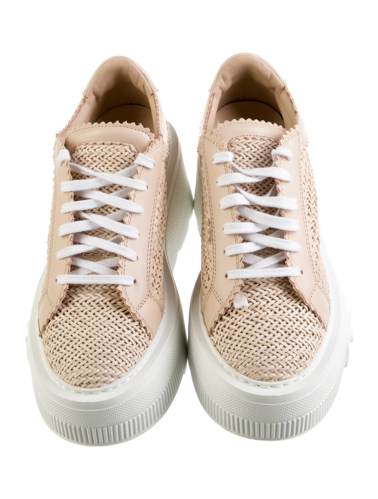 Casadei Leather Braided Accents Sneakers