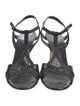 Casadei Patent Leather Animal Print T-Strap Sandals