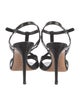 Casadei Patent Leather Animal Print T-Strap Sandals