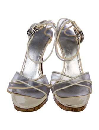 Casadei PVC Leather Trim Embellishment Sandals