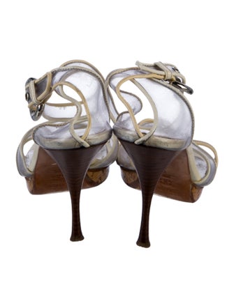 Casadei PVC Leather Trim Embellishment Sandals