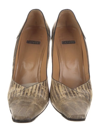 Casadei Embossed Leather Printed Pumps