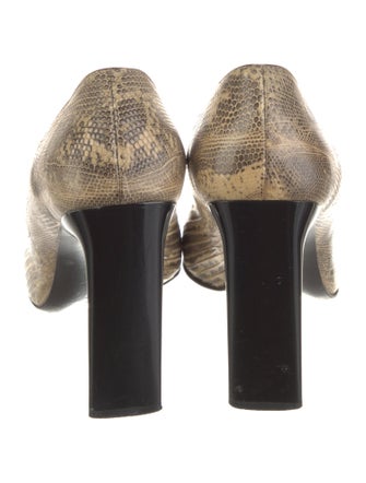 Casadei Embossed Leather Printed Pumps