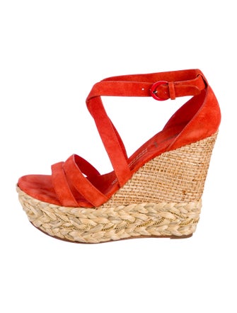 Casadei Suede Chain-Link Accents Espadrilles