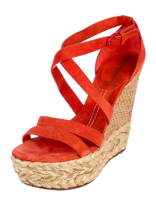 Casadei Suede Chain-Link Accents Espadrilles