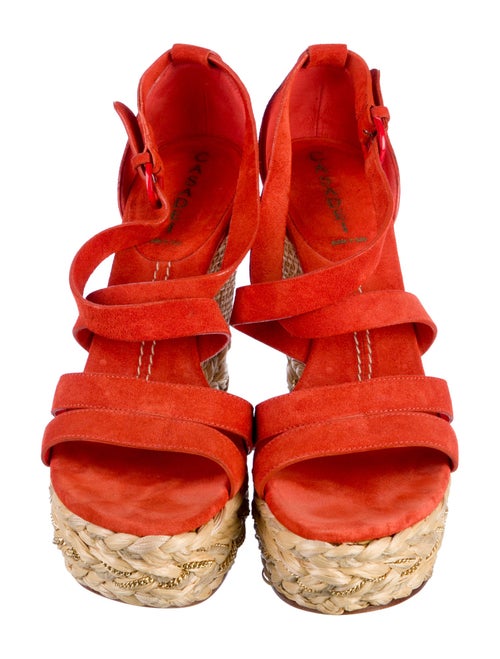 Casadei Suede Chain-Link Accents Espadrilles