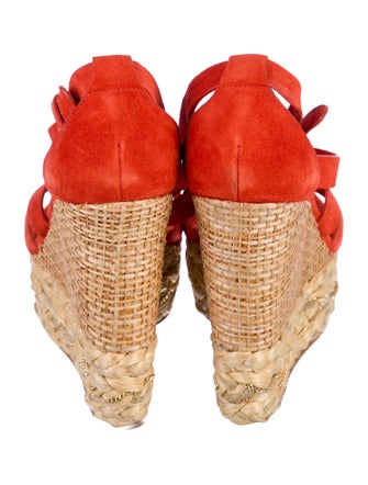 Casadei Suede Chain-Link Accents Espadrilles