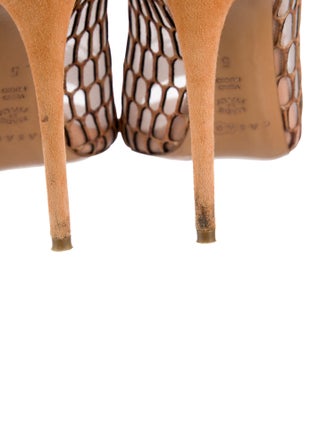 Casadei Suede Mesh Accents Pumps