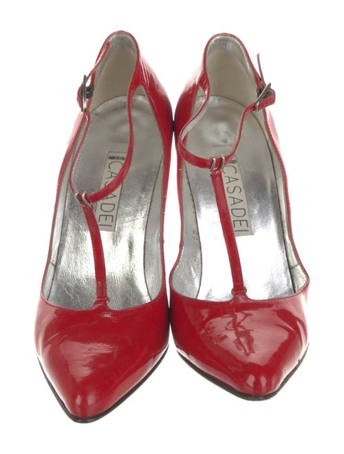 Casadei Patent Leather T-Strap Pumps