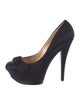 Casadei Satin Bow Accents Pumps