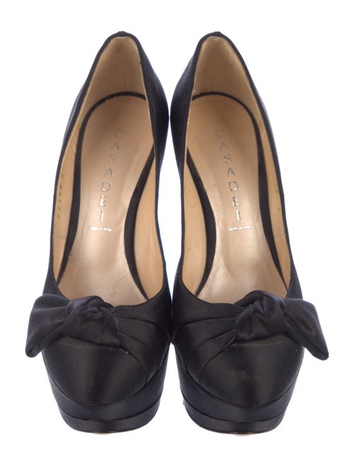Casadei Satin Bow Accents Pumps