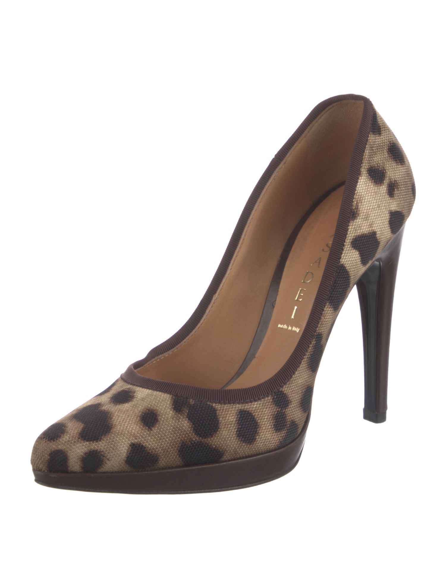 Casadei Canvas Animal Print Pumps
