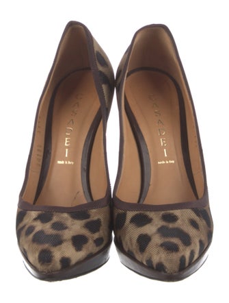 Casadei Canvas Animal Print Pumps