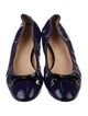 Casadei Patent Leather Bow Accents Ballet Flats