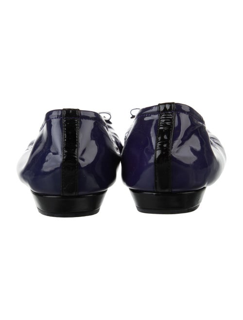 Casadei Patent Leather Bow Accents Ballet Flats