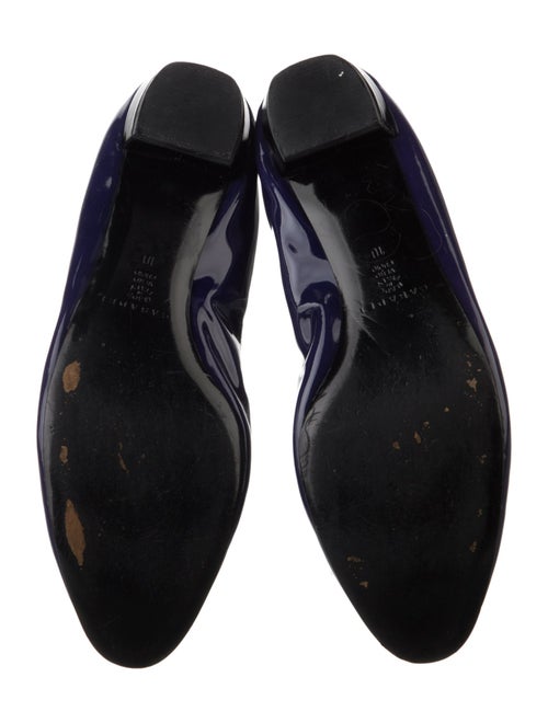Casadei Patent Leather Bow Accents Ballet Flats