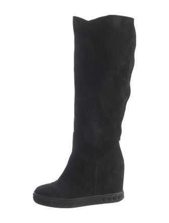 Casadei Suede Chain-Link Accents Boots