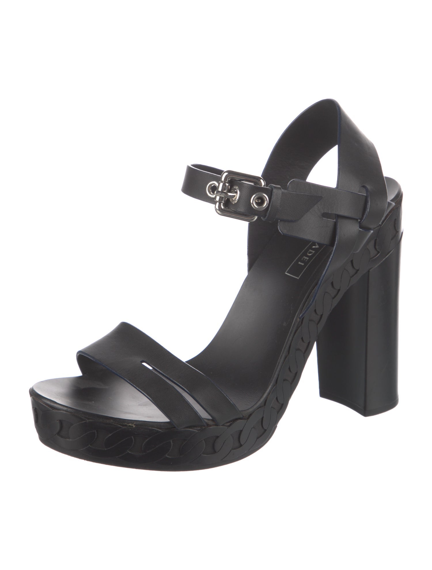 Casadei Leather Chain-Link Accents Sandals
