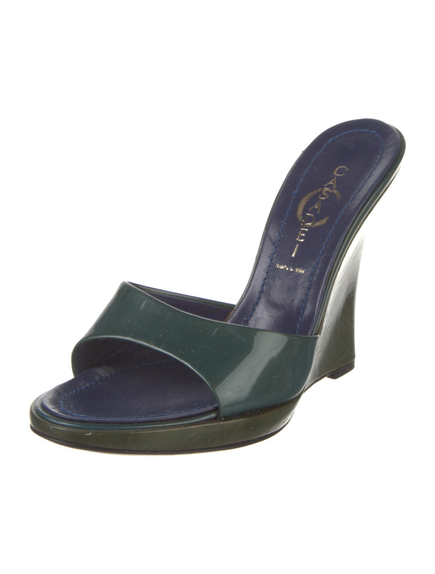 Casadei Patent Leather Slides