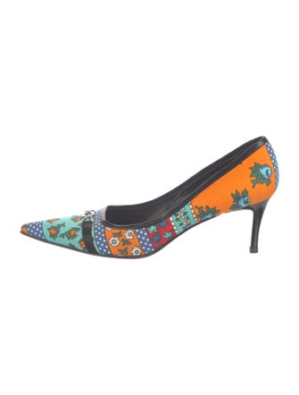 Casadei Canvas Printed Pumps