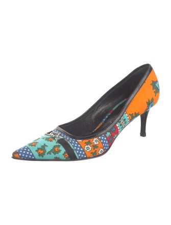 Casadei Canvas Printed Pumps
