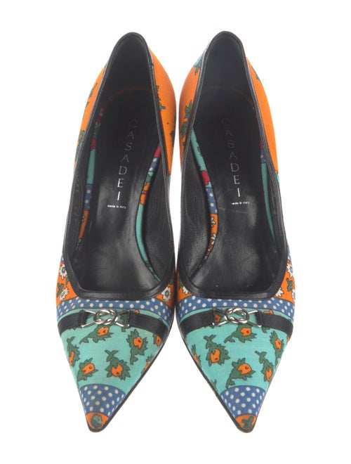 Casadei Canvas Printed Pumps