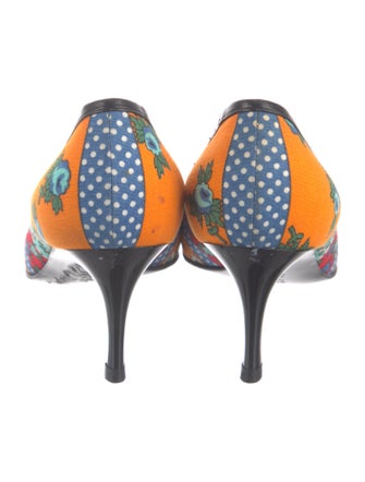 Casadei Canvas Printed Pumps