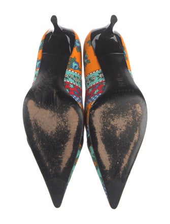 Casadei Canvas Printed Pumps