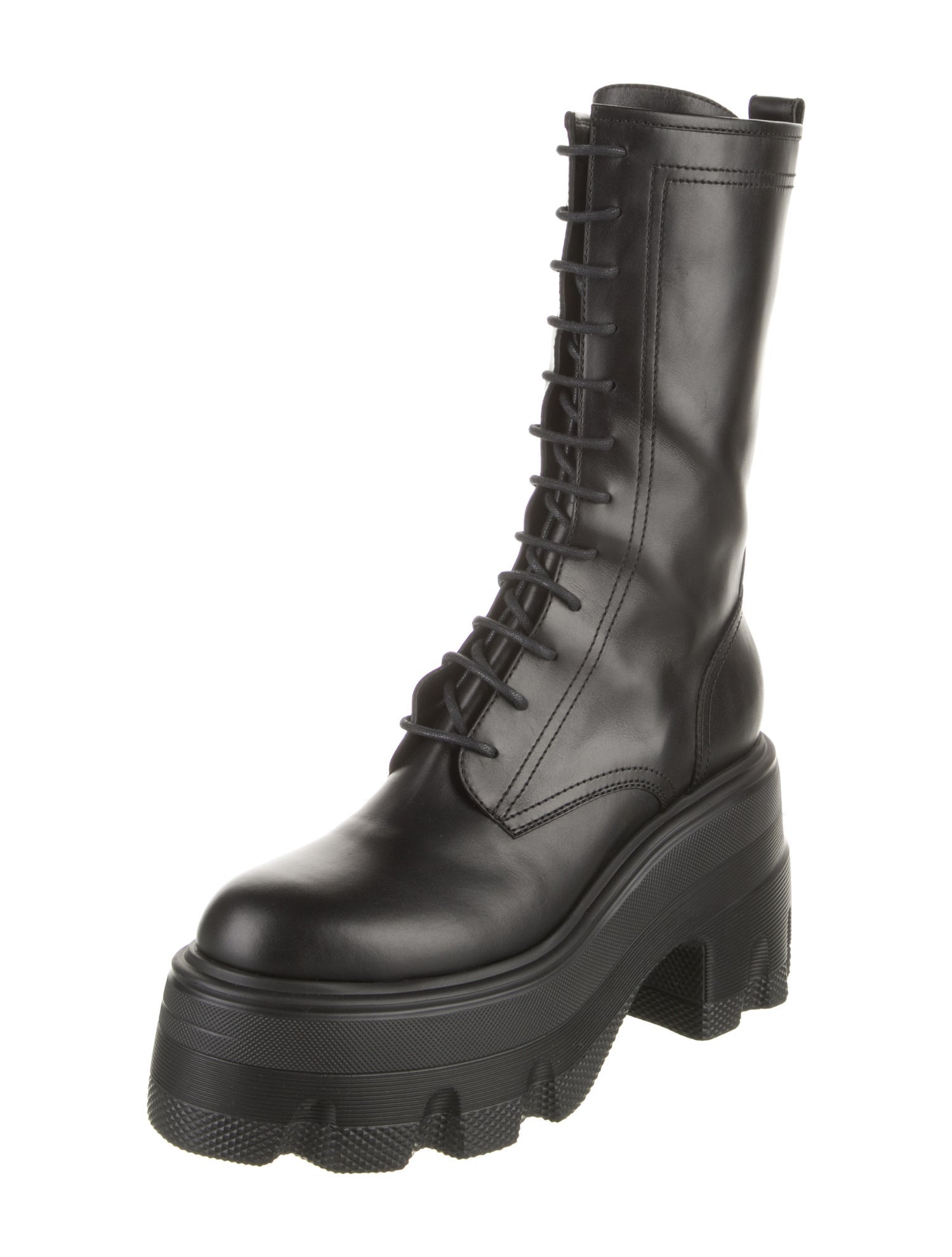 Casadei Leather Combat Boots