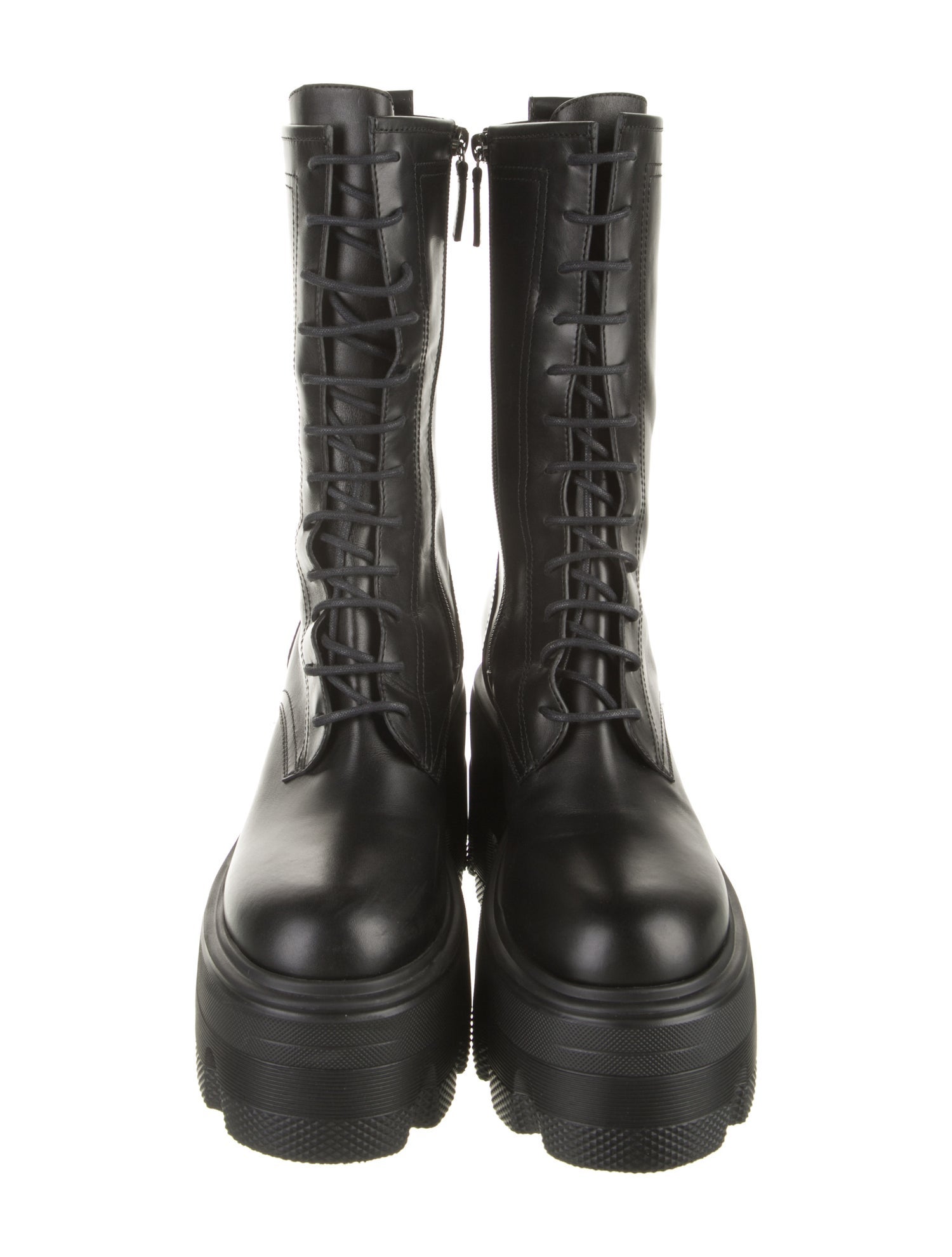 Casadei Leather Combat Boots