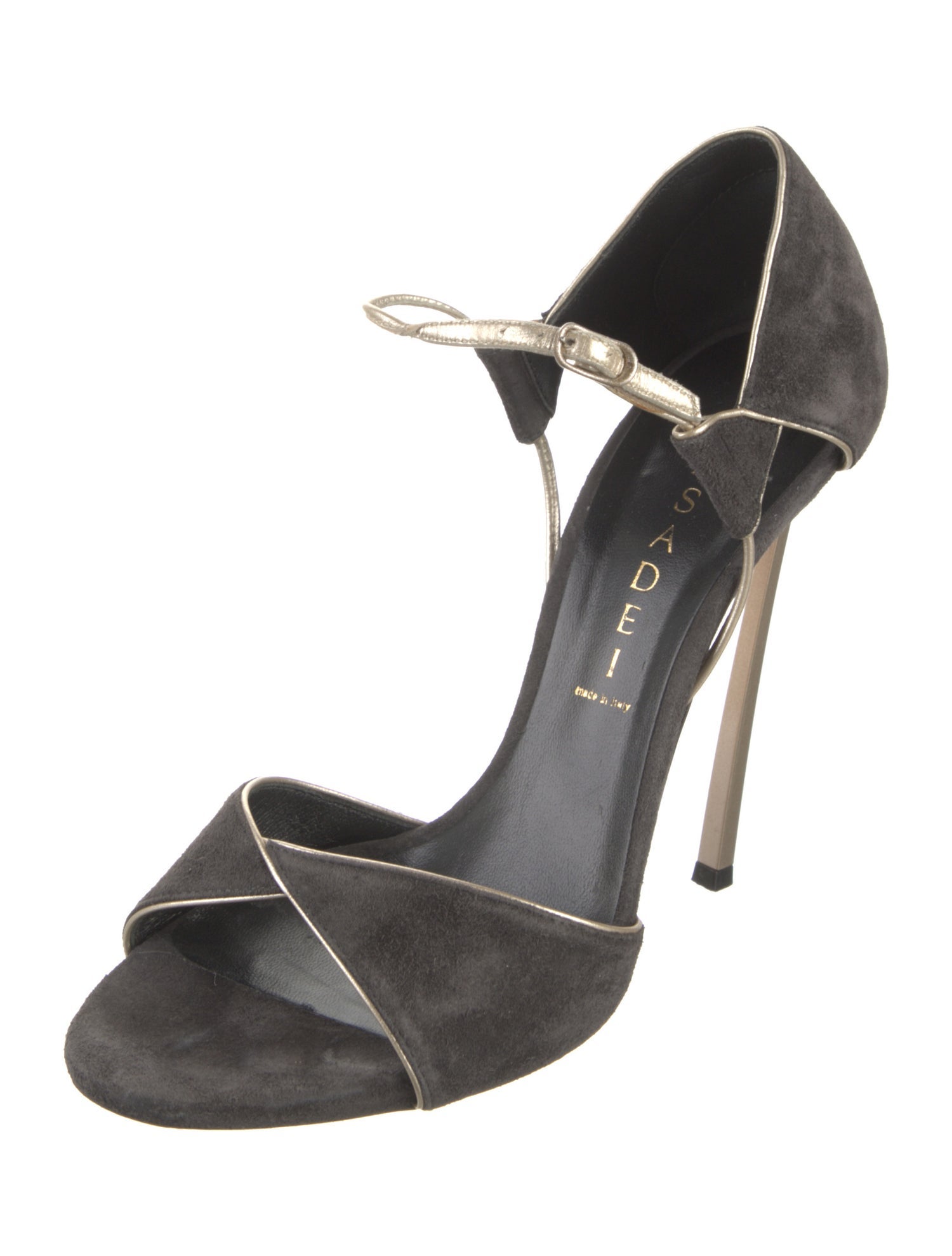 Casadei Suede Leather Trim Embellishment Sandals