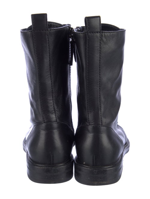 Casadei Leather Chain-Link Accents Combat Boots