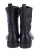 Casadei Leather Chain-Link Accents Combat Boots