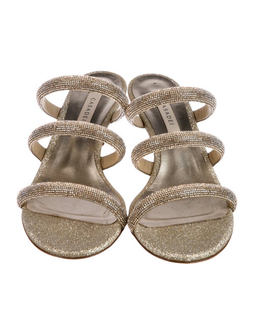Casadei Glitter Animal Print Slides