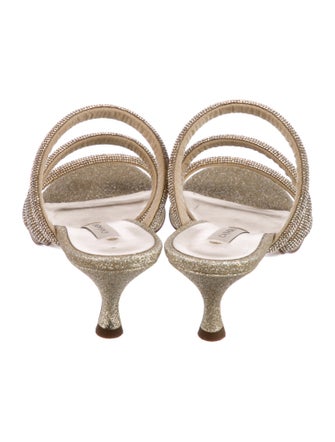 Casadei Glitter Animal Print Slides