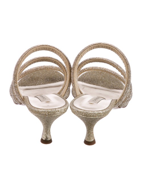 Casadei Glitter Animal Print Slides