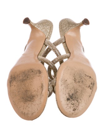 Casadei Glitter Animal Print Slides