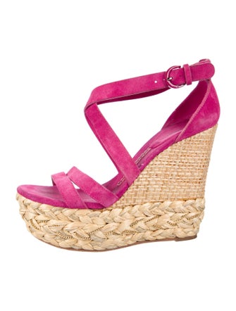Casadei Suede Chain-Link Accents Espadrilles