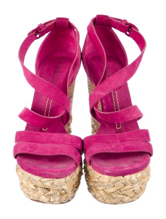 Casadei Suede Chain-Link Accents Espadrilles