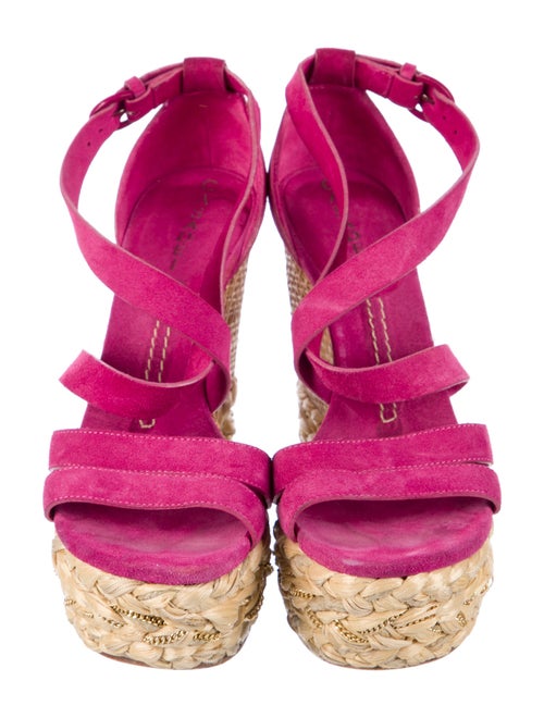 Casadei Suede Chain-Link Accents Espadrilles