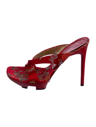 Casadei Satin Printed Slides