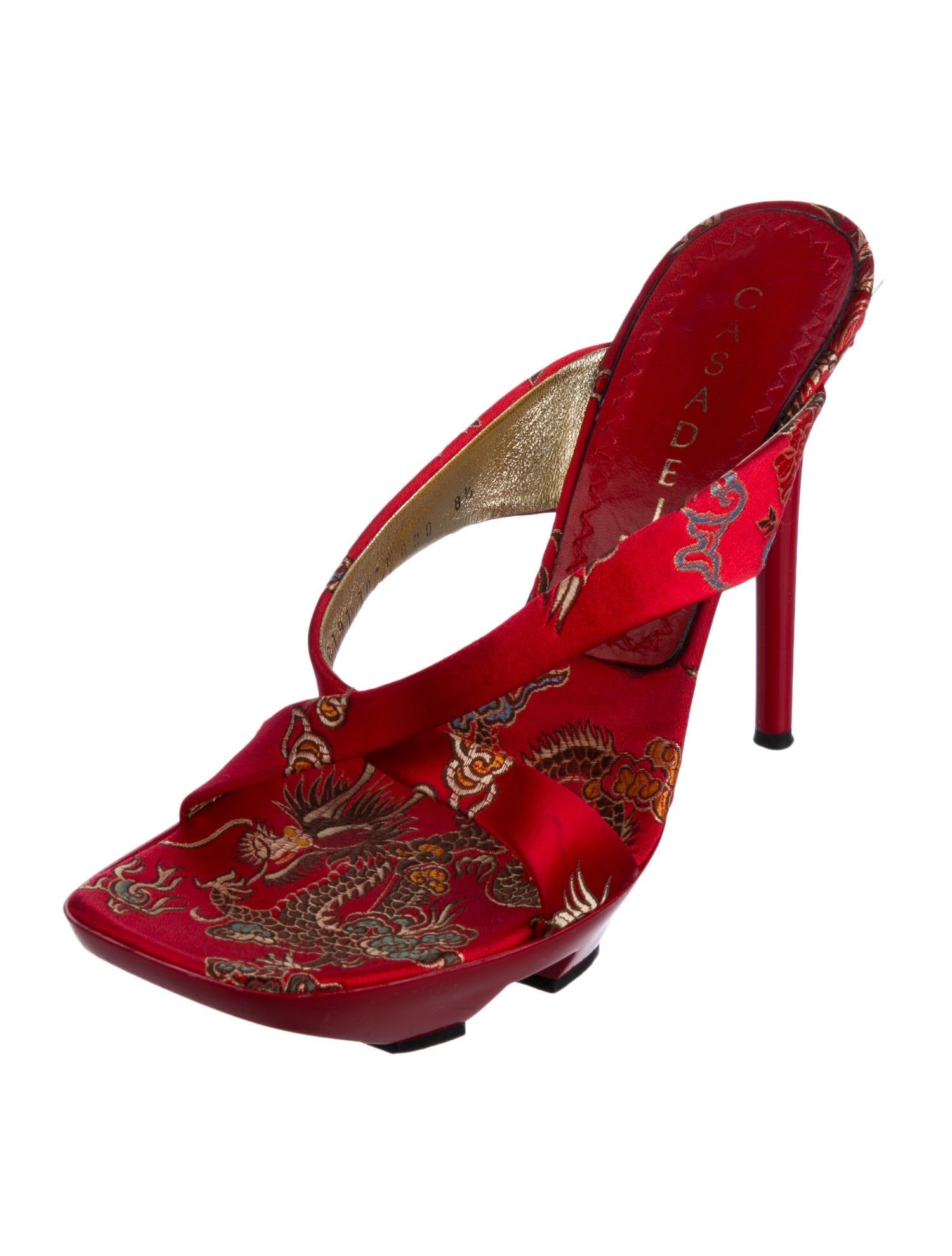 Casadei Satin Printed Slides