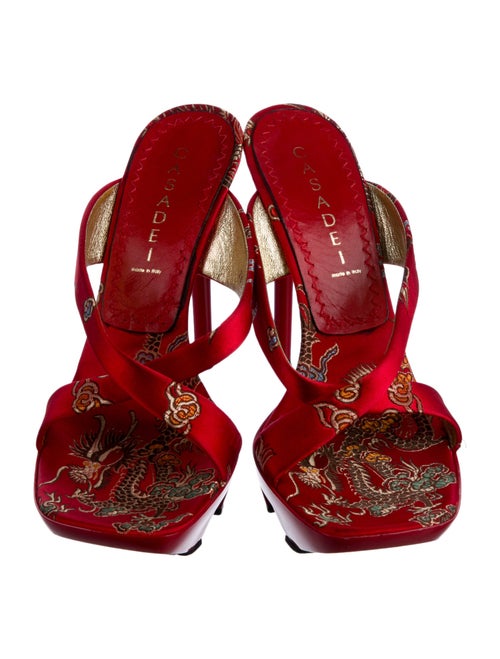 Casadei Satin Printed Slides