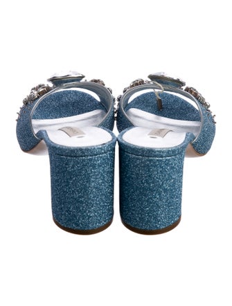 Casadei Glitter Crystal Embellishments Slides
