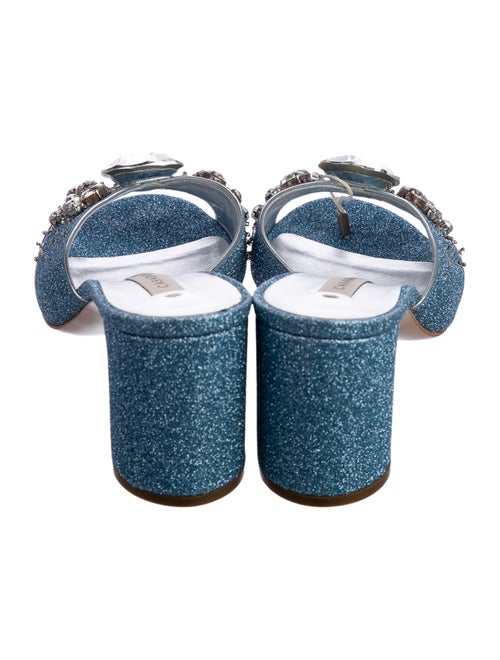 Casadei Glitter Crystal Embellishments Slides