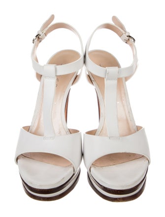 Casadei Leather T-Strap Sandals