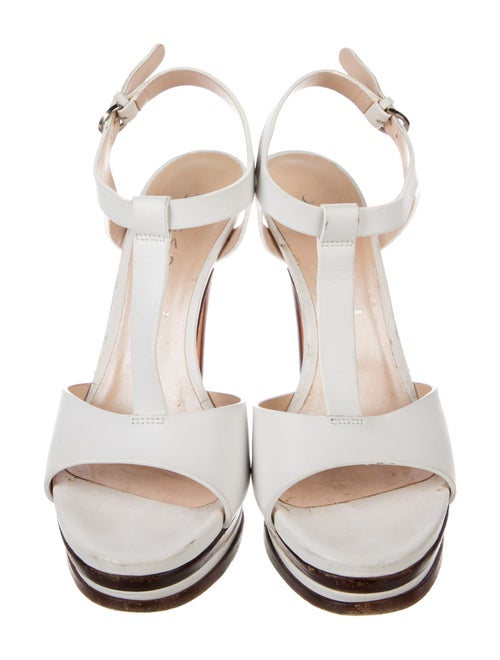 Casadei Leather T-Strap Sandals