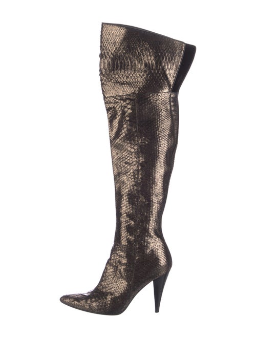 Casadei Snakeskin Animal Print Boots