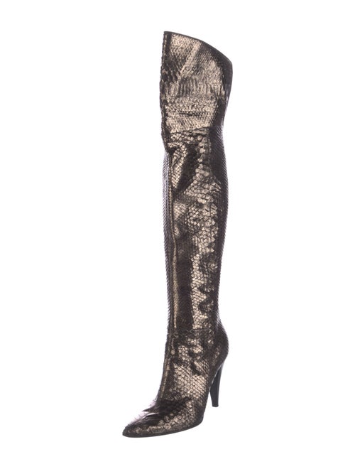 Casadei Snakeskin Animal Print Boots